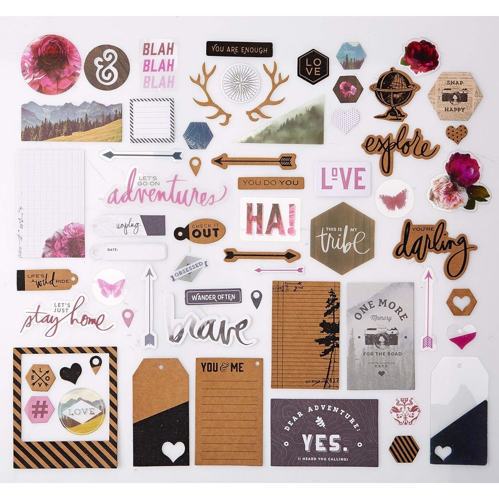 Heidi Swapp Buzz Words Epoxy Stickers 4"X6"-Birthday Black
